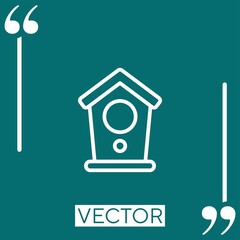 Poster - birdhouse vector icon Linear icon. Editable stroked line