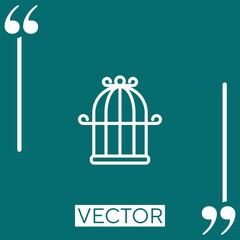 Poster - bird cage vector icon Linear icon. Editable stroked line
