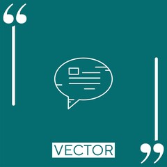 Poster - blog commenting vector icon Linear icon. Editable stroked line