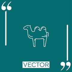 Poster - camel facing left vector icon Linear icon. Editable stroked line