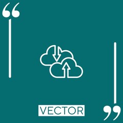 Poster - computing cloud vector icon Linear icon. Editable stroke line