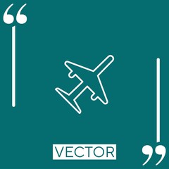 Poster - flight vector icon Linear icon. Editable stroked line