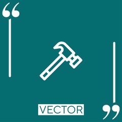 Poster - hammer vector icon Linear icon. Editable stroked line
