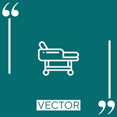 Poster - hospital bed vector icon Linear icon. Editable stroked line