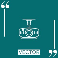 Poster - projector vector icon Linear icon. Editable stroked line