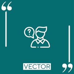 Poster - questions vector icon Linear icon. Editable stroked line