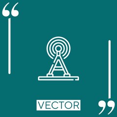 Poster - radio antenna vector icon Linear icon. Editable stroked line