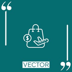 Poster - shopping vector icon Linear icon. Editable stroked line