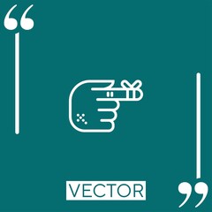 Poster - finger   vector icon Linear icon. Editable stroke line