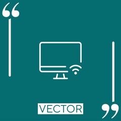 Poster - tv monitor vector icon Linear icon. Editable stroked line
