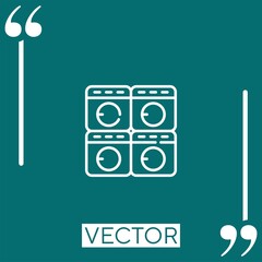 Poster - washing machine vector icon Linear icon. Editable stroked line