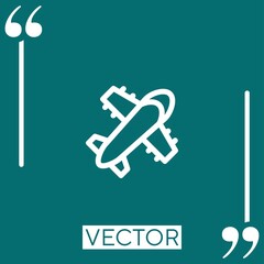 Poster - airplane vector icon Linear icon. Editable stroked line