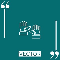 Poster - gloves pair outlines vector icon Linear icon. Editable stroke line