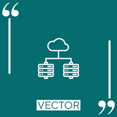 Poster - cloud hosting vector icon Linear icon. Editable stroked line