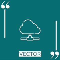 Poster - cloud vector icon Linear icon. Editable stroked line