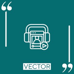 Poster - contact vector icon Linear icon. Editable stroked line