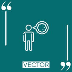 Poster - cough vector icon Linear icon. Editable stroked line