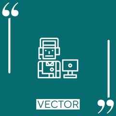 Poster - customer service vector icon Linear icon. Editable stroked line