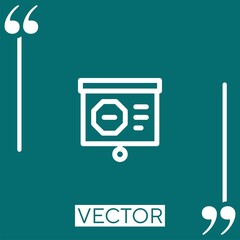 Poster - driving lessons vector icon Linear icon. Editable stroked line