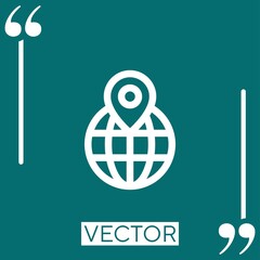 Poster - earth vector icon Linear icon. Editable stroked line