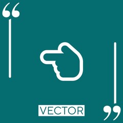 Poster - hand pointing to left vector icon Linear icon. Editable stroke line