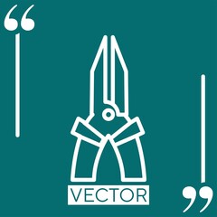 Poster - hand press tool outline vector icon Linear icon. Editable stroke line