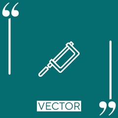 Poster - hand saw outline vector icon Linear icon. Editable stroke line