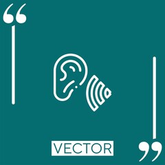 Poster - listen actively vector icon Linear icon. Editable stroked line