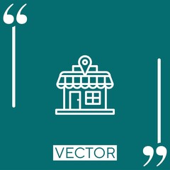 Poster - location vector icon Linear icon. Editable stroked line