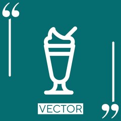 Poster - milkshake vector icon Linear icon. Editable stroked line