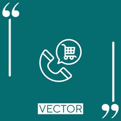 Poster - telephone vector icon Linear icon. Editable stroked line
