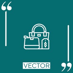 Poster - bags vector icon Linear icon. Editable stroked line