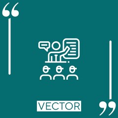 Poster - presentation   vector icon Linear icon. Editable stroke line