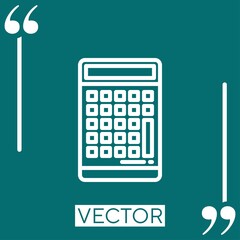 Poster - calculator vector icon Linear icon. Editable stroked line