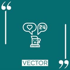 Poster - call center vector icon Linear icon. Editable stroked line