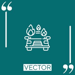 Poster - car vector icon Linear icon. Editable stroked line