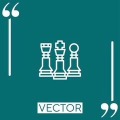 Poster - chess vector icon Linear icon. Editable stroked line