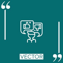Poster - feedback vector icon Linear icon. Editable stroked line