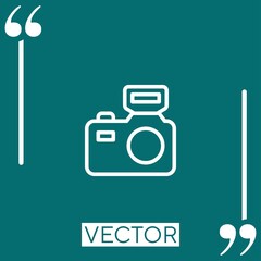 Poster - flash vector icon Linear icon. Editable stroked line