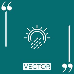 Poster - rainy vector icon Linear icon. Editable stroke line