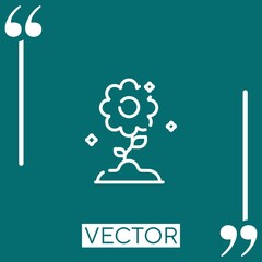 Poster - flower vector icon Linear icon. Editable stroked line