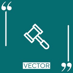 Poster - hammer vector icon Linear icon. Editable stroked line