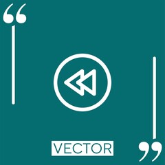 Poster - rewind circular button vector icon Linear icon. Editable stroke line