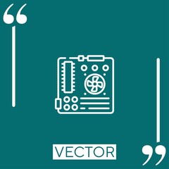 Poster - motherboard vector icon Linear icon. Editable stroked line