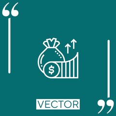 Poster - profit vector icon Linear icon. Editable stroked line
