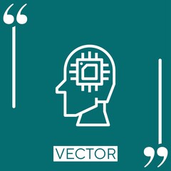 Poster - robotic vector icon Linear icon. Editable stroked line