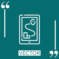 Poster - route vector icon Linear icon. Editable stroked line