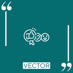 Poster - thumbs up vector icon Linear icon. Editable stroked line