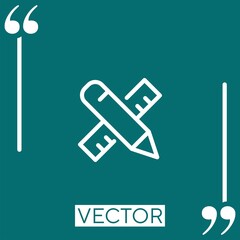 Poster - ruler and pencil vector icon Linear icon. Editable stroke line