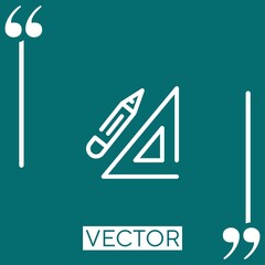 Poster - ruler and pencil   vector icon Linear icon. Editable stroke line